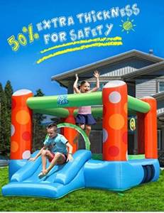 lot 218 image: ACTION AIR Bounce House, Inflatable Bounce House with Blower, Durable and Extra Thick Stitched Bouncy Castle, Backyard Family Jumping House, Great Gift for Kids