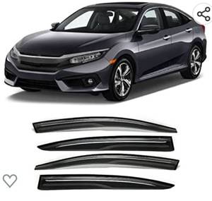 lot 228 image: ZZDSNJ 4 Pieces Rain Shield for Civic Sedan 2012-2016 4dr Windows Visor Visor Shade Visor Shade Shield Smoke