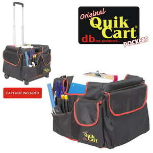 lot 256 image: dbest products Quik Cart Pockets Bundle Caddy Organizer Teacher Tote Rolling Crate Mobile Tool Storage Fabric Cover Bag Black