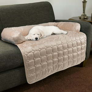 lot 267 image: Furniture Protector Pet Cover for Dogs and Cats with Shredded Memory Foam filled 3-Sided Bolster Soft Plush Fabric (Multiple Sizes) by PETMAKER