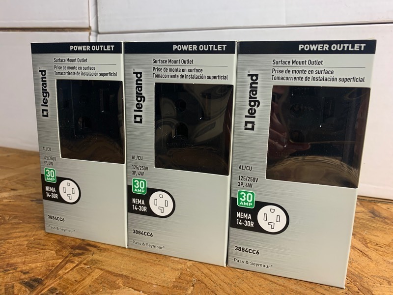 lot 144 image: 3 New Legrand Surface Mount Power Outlet