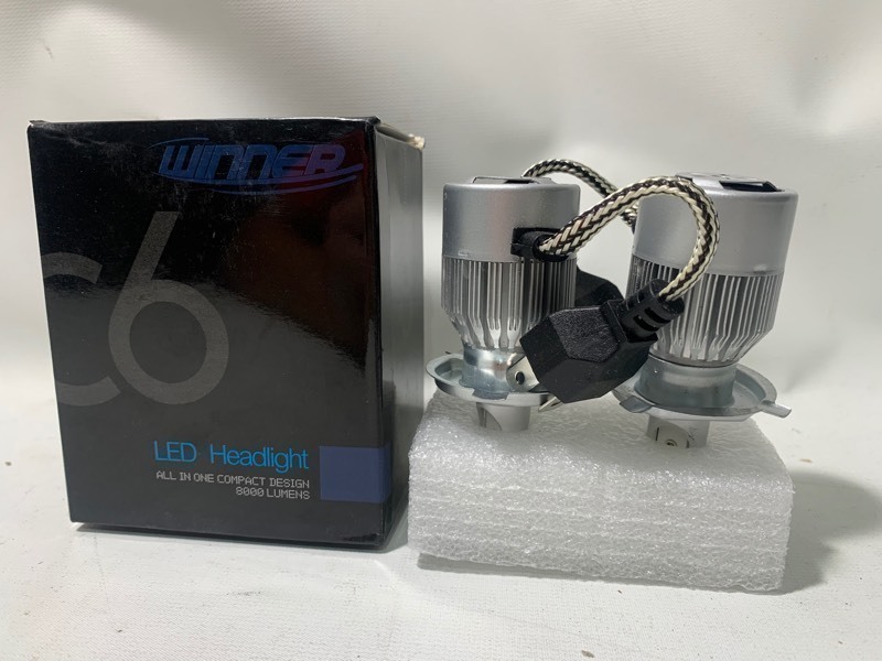 lot 212 image: New Pair of Winner C6 LED Headlight All In One Compact Design 8000 Lumens
