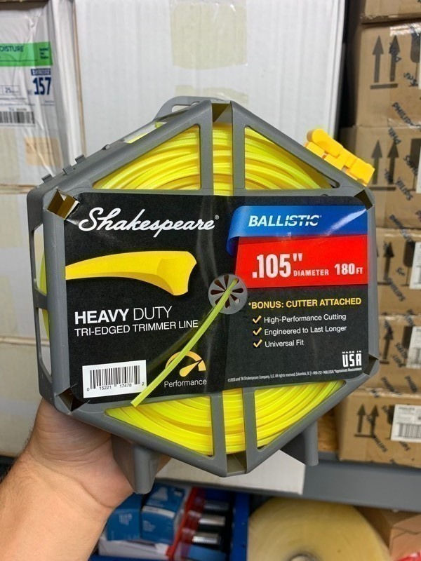 lot 213 image: 1 New Shakespeare Heavy Duty Ballistic .105 Tri-Edged Trimmer Line