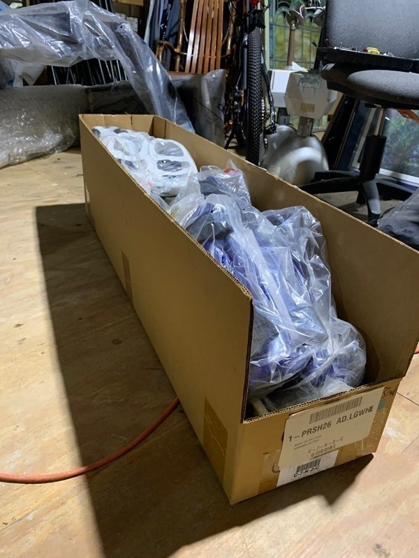 lot 265 image: Brand New Large Box of MMA Sparing Training Protective Gear Macho Blue Shin Guards and White Viper Foot Protectors