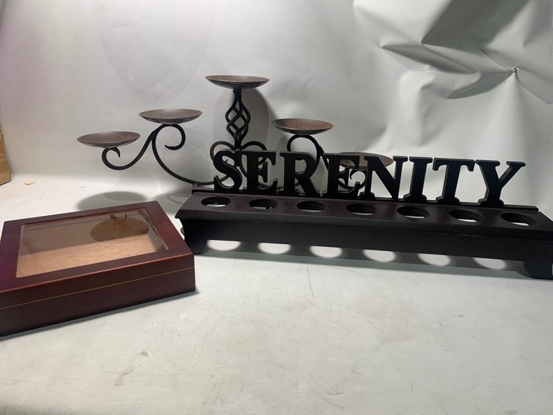 lot 378 image: Serenity Decor Wooden Metal Bundle