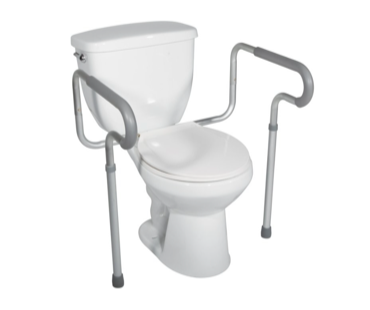 lot 91 image: Drive Medical Toilet Safety Rail White  Gray Aluminum