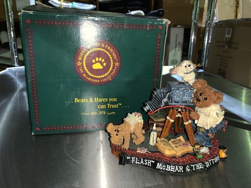 lot 94 image: New Vintage Collectable Boyds Bears & Friends Bearstone Collection Flash McBear