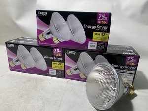lot 12 image: 3 New Box of Feit Electric Energy Saver Halogen Flood Bright Light Bulbs (2 per Box)