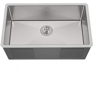 lot 42 image: Hykolity 9x19x32 16 Gauge Undermount Large Single Bowl Stainless Steel Kitchen Sink