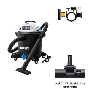 lot 39031 image: HART 8 Gallon 6 Peak HP Stainless Steel WetDry Vacuum With 6-16 Standard Dustbag