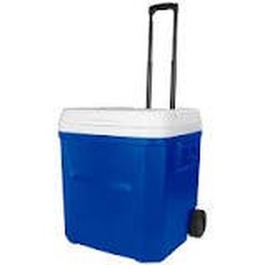lot 39037 image: Igloo 60-Quart Laguna Roller Ice Chest Cooler with Wheels - Blue