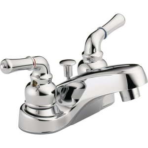 lot 39061 image: Peerless Choice Centerset Two Handle Bathroom Faucet in Chrome