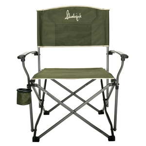 lot 39062 image: Slumberjack Lone Mesa Quad Folding Adult Director��s Chair, with Beverage Holder, Green