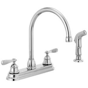 lot 39063 image: Peerless Two Handle Deck-mount Kitchen Faucet in Chrome