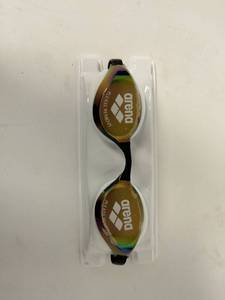 lot 39093 image: Arena Python Swim Goggles for Men and Women, Copper-White, Mirror Lens
