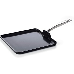 lot 25793 image: GreenPan Prime Midinght Healthy Ceramic Nonstick, Griddle 11, Black