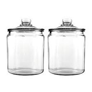 lot 25799 image: Anchor Hocking 1 Gallon Heritage Hill Glass Jar with Lid (Set of 2)