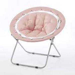 lot 25805 image: Adult Suede Web Folding Chair - Blush