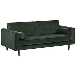 lot 1582 image: Amazon Brand Rivet Aiden Mid-Century Modern Tufted Velvet Loveseat Sofa (74in) - Hunter Green