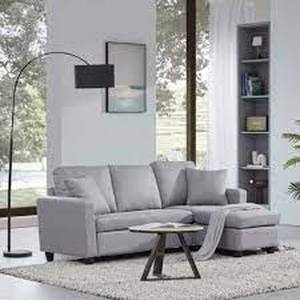 lot 1564 image: 3 Seater Reversible Sofa Grey