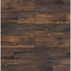 lot 3132 image: Florida Tile Home Collection Smoked Hickory 8 in. x 36 in. Porcelain Floor and Wall Tile (13.6 sq. ft.  case), BrownMatte