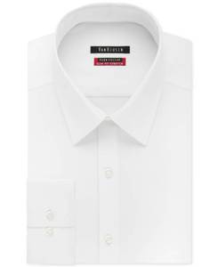 lot 1717 image: Van Heusen Mens Slim-Fit Flex Collar Stretch Solid Dress Shirt, XXL, White