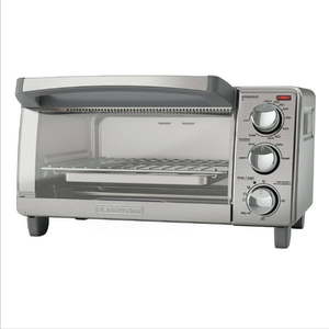 lot 1704 image: BLACKDECKER 4-Slice Toaster Oven Easy Controls Stainless Steel TO1760SS