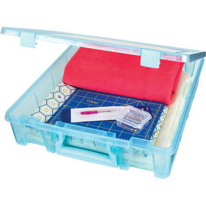 lot 1738 image: Artbin Super Satchel Single Compartment Art Supplies Storage -15.25 X14 X3.5 Aqua Mist