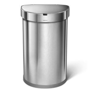 lot 2153 image: simplehuman Semi-Round Sensor Trash Can, 45 Liters