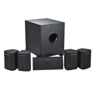 lot 2170 image: 5.1 Channel Home Theater Satellite Speakers & Subwoofer - Black