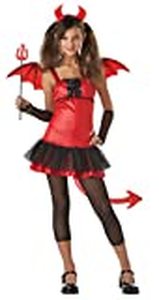 lot 2179 image: Child Devil Grrrl Costume for Halloween Size XL 12-14 MISSINGWings, horns, Tail and Pitchfork