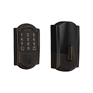 lot 2183 image: Schlage Encode Smart Wi-Fi Deadbolt with Camelot Trim in Aged Bronze (B07HXNBWVV)