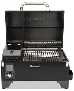 lot 3084 image: Cuisinart - Portable Wood Pellet Grill and Smoker - Black- Retail $229.99