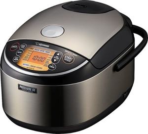 lot 3085 image: Zojirushi - 10 Cup Pressure Induction Heating Rice Cooker - Stainless Steel Black