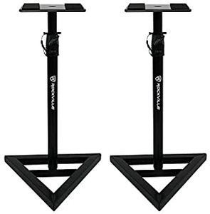 lot 3089 image: Rockville RVSM1 Pair of Near-Field Studio Monitor Stands w Adjustable Height,Black (B0063M0EKA)
