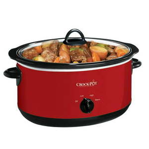 lot 3114 image: Crock-Pot SCV800-R Extra Large Oval Stoneware 8 Quart Manual Slow Cooker Red