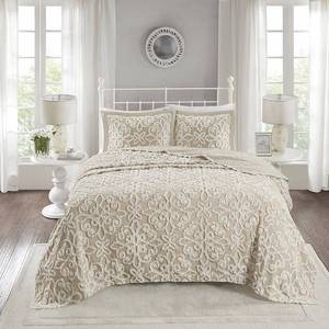 lot 6092 image: Madison Park Sarah Tufted Cotton Chenille Bedspread Set- Retail$111.49