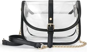 lot 1710 image: Hoxis&nbspClear Saddle Cross Body Bag Women Chain Shoulder Handbag Purse