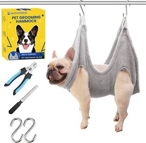 lot 1711 image: Maiyouweng Pet Grooming Hammock, Grey