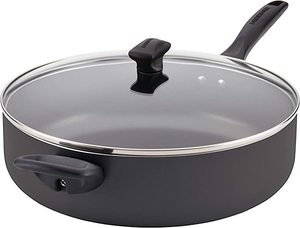 lot 1695 image: Farberware Dishwasher Safe Nonstick Jumbo CookerSaute Pan with Lid 12