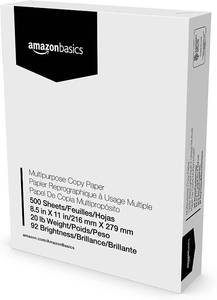 lot 1700 image: Amazon Basics Multipurpose Copy Printer Paper - White, 8.5 x 11 Inches, 1 Rea..., 7 Pack