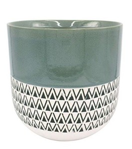 lot 2174 image: Stone and Beam Mid Century Modern Planter, Teal