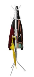 lot 2177 image: Mind Reader White Coat Rack - 11 Hook