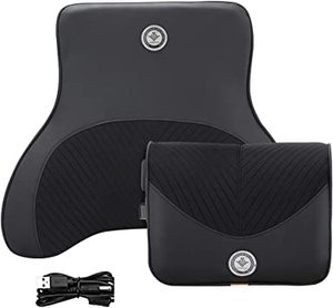lot 2181 image: XiongGuan Back 2 Pc Vibrating Massage Reading Cushion- Black