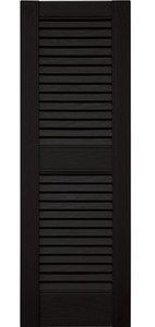 lot 3048 image: Mid America Sliding Components 2pc Black Shutters 66.5x14.5 Each