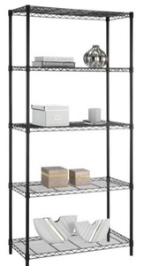 lot 3071 image: WDT 36x16x75 5 Shelf Storage Rack Black