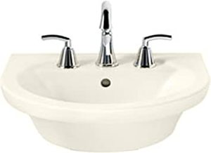 lot 3074 image: American Standard Tropic Petite 8 Center Faucet Hole Pedestal Basin White (sink only)