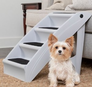 lot 6059 image: Pet Safe CozyUp Folding Dog Stairs Supports Up to 150LBS Grey 1