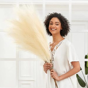 lot 6083 image: Tuskr Faux Pampas White 3PK