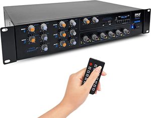 lot 6113 image: Wireless Bluetooth Power Amplifier System 4200W 6CH Power Rack Mounted Portable Multi Zone Audio Home Stereo Receiver Box Retail $234.29
